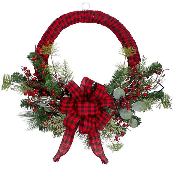 Artificial Christmas Wreath - 24-inch, Unlit - Picture 3 of 4